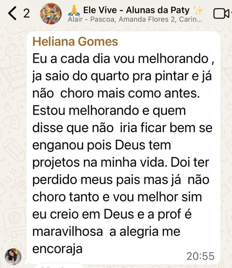 parei de chorar