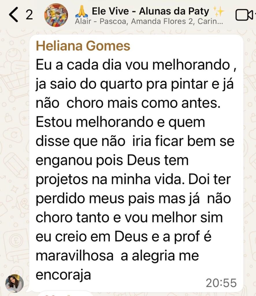parei de chorar